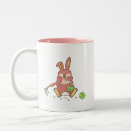 2 Designs Niedlich hungrig & schläfrig Babybunny T Zweifarbige Tasse