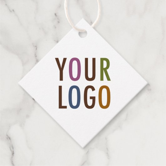 2" Diamond Shape Hang Tags mit String-Logo Geschenkanhänger (Vorderseite)