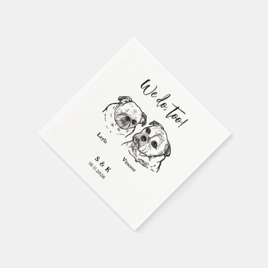 2 Dogs Wedding  Serviette (Ecke)