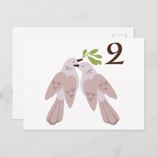 2 Doves Postkarte (Vorne/Hinten)