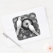 2 Doves Quadratischer Aufkleber (Umschlag)