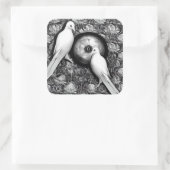 2 Doves Quadratischer Aufkleber (Tasche)