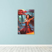 #2 Drachen-Lady Leinwanddruck (Insitu (Holzboden))