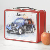 2 Drag Cars Metall Brotdose (Beispiel)