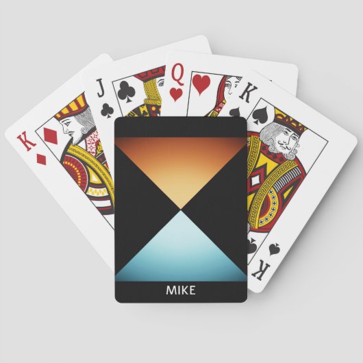 2 Dreiecke Geometrisches Design, Name oder Meldung Spielkarten (Rückseite)