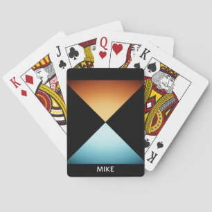 2 Dreiecke Geometrisches Design, Name oder Nachric Spielkarten