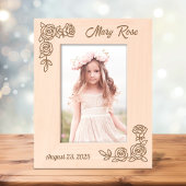 2 Ecke Rose benutzerdefinierte Text-12x18 Geätzte Rahmen