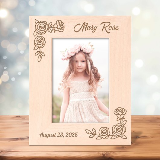 2 Ecke Rose benutzerdefinierte Text-12x18 Geätzte Rahmen