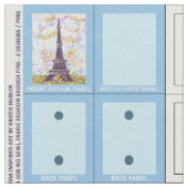 2 Eiffelturm Pointillism Brooch Muster Stoff (Nahaufnahme)