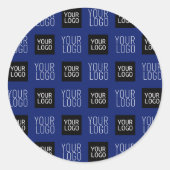 2 Einfaches mehrfaches Logo | Navy Blue Runder Aufkleber (Vorderseite)