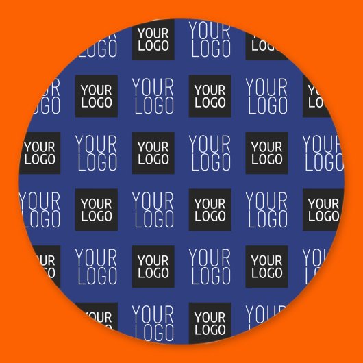 2 Einfaches mehrfaches Logo | Navy Blue Runder Aufkleber