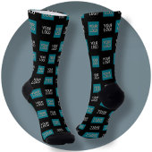 2 Einfaches mehrfaches Logo | Schwarze Socken