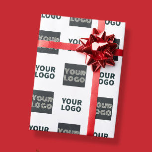 2 Einfaches mehrfaches Logo   weiß Geschenkpapier