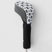 2 Einfaches mehrfaches Logo | weiß Golf Headcover (angewinkelt)