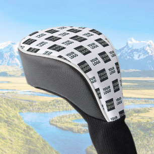 2 Einfaches mehrfaches Logo weiß Golf Headcover