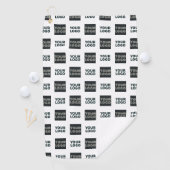 2 Einfaches mehrfaches Logo | weiß Golfhandtuch (Insitu)
