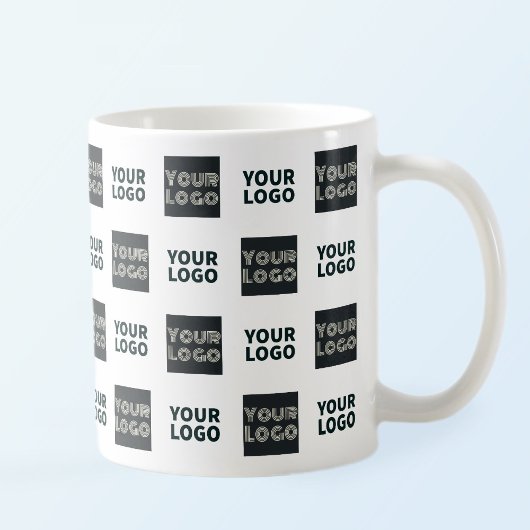 2 Einfaches mehrfaches Logo | weiß Kaffeetasse