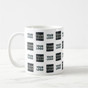 2 Einfaches mehrfaches Logo weiß Kaffeetasse