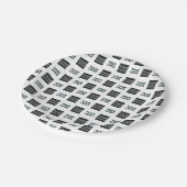 2 Einfaches mehrfaches Logo | weiß Pappteller (Schrägansicht)