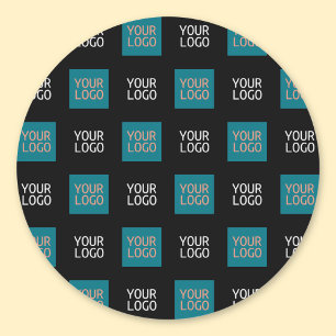 2 Einfaches mehrfaches Logo   weiß Runder Aufkleber