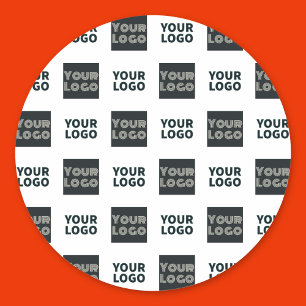 2 Einfaches mehrfaches Logo   weiß Runder Aufkleber