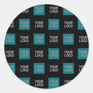 2 Einfaches mehrfaches Logo   weiß Runder Aufkleber