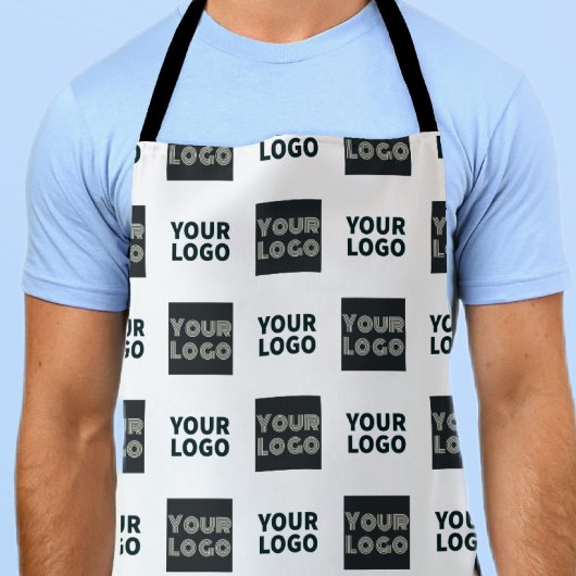 2 Einfaches mehrfaches Logo | weiß Schürze