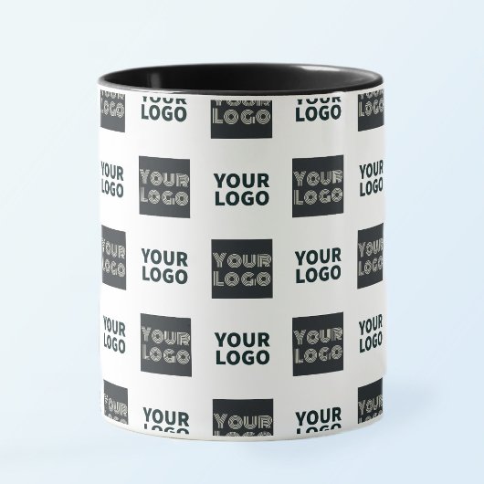 2 Einfaches mehrfaches Logo | weiß Tasse