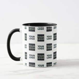 2 Einfaches mehrfaches Logo weiß Tasse