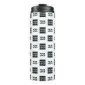 2 Einfaches mehrfaches Logo | weiß Thermosbecher (Vorderseite)