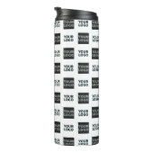 2 Einfaches mehrfaches Logo | weiß Thermosbecher (Nach rechts gedreht)