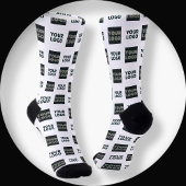 2 Einfaches mehrfaches Logo | Weiße Socken
