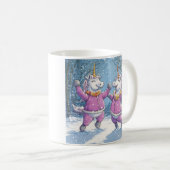 2 Einhörner im Schneeoutfit Kaffeetasse (VorderseiteRechts)