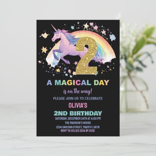 2. Einladung zum Geburtstag (Stehend Vorderseite)