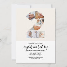 2. Einladung zum Geburtstag Minimalistisch - Numme