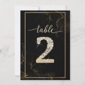 2 Elegante Diamond druckbare Tischnummern (Vorderseite)