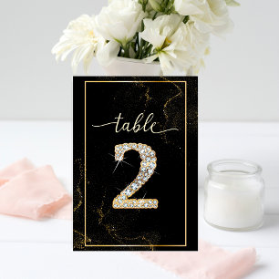 2 Elegante Diamond druckbare Tischnummern
