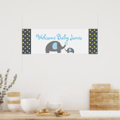 2 Elephant Baby Shower Sprinkle Party Banner Poster (Küche)