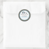 2 ELEPHANTS Blue Polka Dot Baby Shockaufkleber Runder Aufkleber (Tasche)