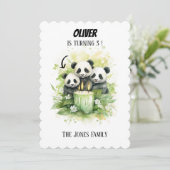 2 Eltern 1 Kind - Aquarellfarben Familie Geburtsta Einladung (Stehend Vorderseite)