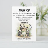 2 Eltern 2 Kinder - Wasserfarbenfamilie Geburtstag Dankeskarte (Stehend Vorderseite)