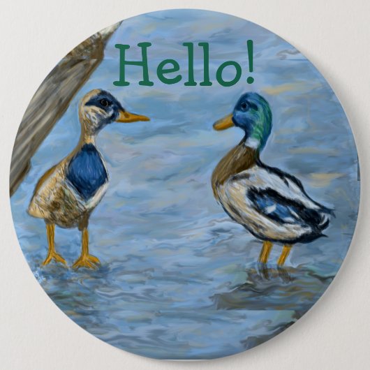 2 Enten im Gespräch Button (Vorderseite)