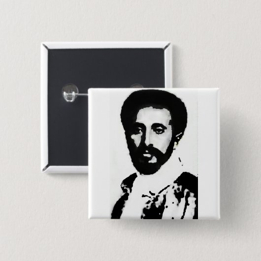 2" ER Haile Selassie I Abzeichen Button (Vorne & Hinten)