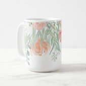#2 erblassen das Blumen Pfirsich-weises Kaffeetasse (Vorderseite Links)