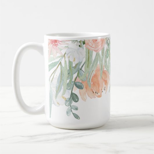 #2 erblassen das Blumen Pfirsich-weises Kaffeetasse (Links)