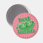 2 ERBSEN BESTE FREUNDE MAGNET (Vorderseite/Rückseite)