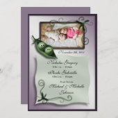 2 Erbsen in einem Pod Twins Geburtsankündigungen Ankündigung (Vorne/Hinten)