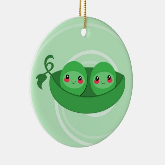 2 ERBSEN in einer HÜLSE - Verzierung Keramikornament (Rechts)
