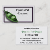 2 Erbsen in einer Pod-Kinderbetreuung/Tageskarte Visitenkarte (Vorne/Hinten)