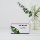 2 Erbsen in einer Pod-Kinderbetreuung/Tageskarte Visitenkarte (Stehend Vorderseite)